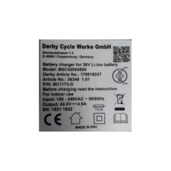 Doctibike Chargeur Derby 36V 4,5A